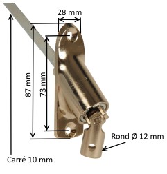 Sortie de caisson 45° et 90° E:D12 S:C10 Lg 500 mm