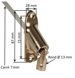 Sortie de caisson 45° et 90° E:D13 S:C7 Lg 500 mm