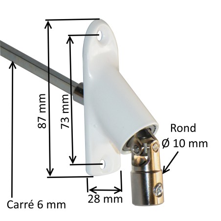 Sortie de caisson 45° et 90° blanc E:D10 S:C6 Lg 500 mm