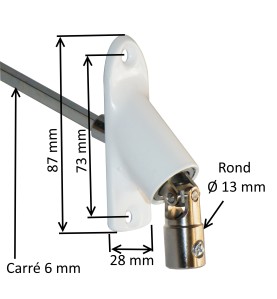 Sortie de caisson 45° et 90° blanc E:D13 S:C6 Lg 500 mm