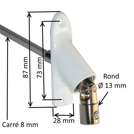 Sortie de caisson 45° et 90° blanc E:D13 S:C8 Lg 500 mm