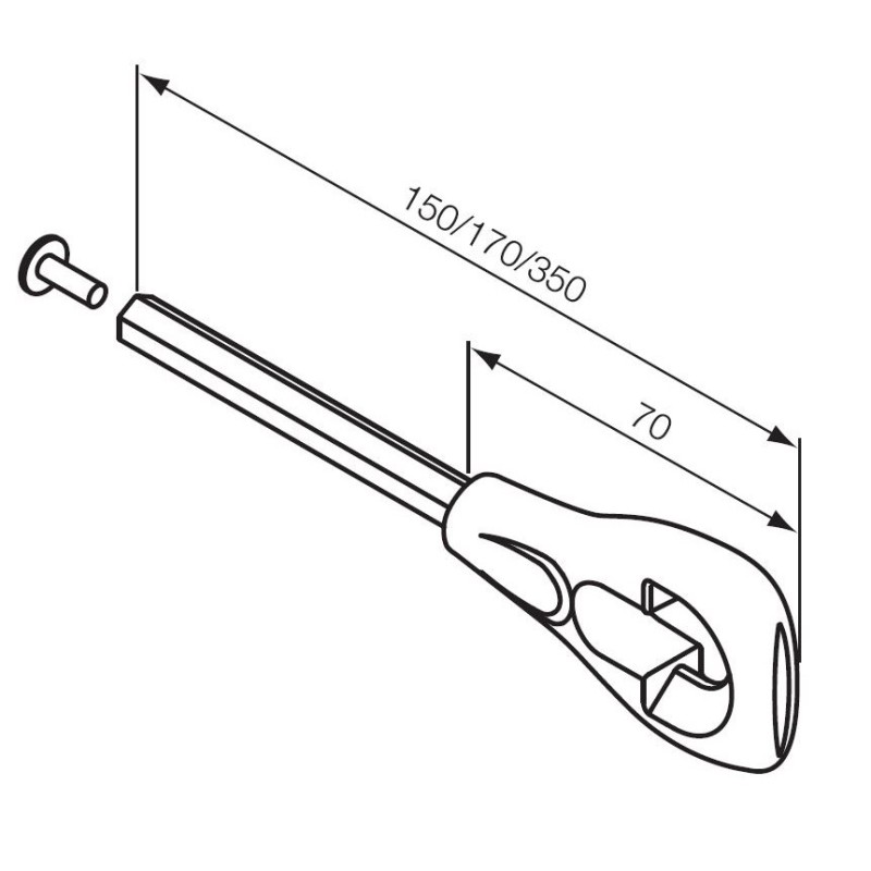 Oeillet pour manivelle L 150 mm