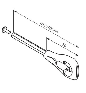 Oeillet pour manivelle L 170 mm