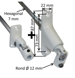 Sortie de caisson triple cardan 45° et 90° E:D12 S:6P7