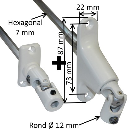 Sortie de caisson triple cardan 45° et 90° E:D12 S:6P7