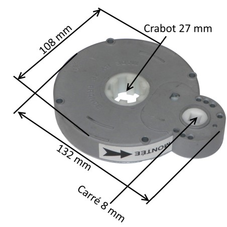 Treuil volet roulant ZFC270B gauche E:Crabot ZF 27 mm