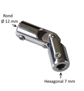 Cardan acier chromé : Rond Ø12 mm