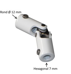 Genouillère acier laqué : Rond 12 mm / Hexagonal 7 mm