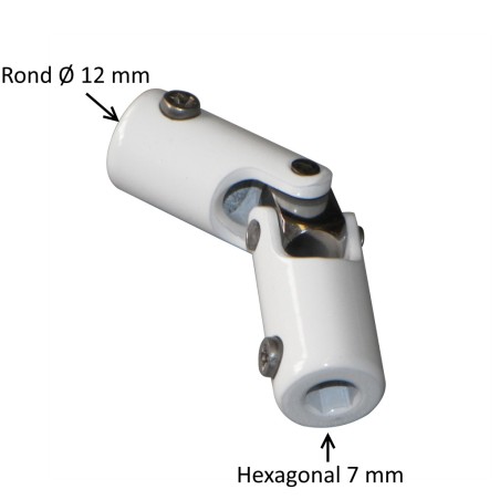 Cardan acier laqué : Rond 12 mm / Hexagonal 7 mm