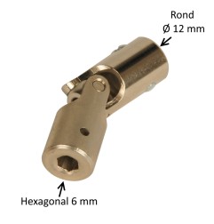 Genouillère acier Ø 16 mm : Rond 12 mm / Hexagonal 6 mm