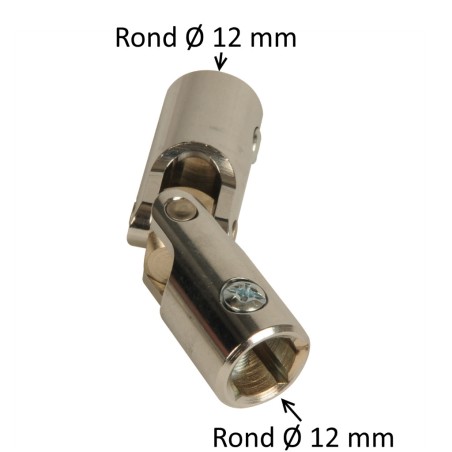 Cardan acier 18 mm : Rond 12 mm / Rond 12 mm