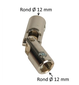 Cardan acier Ø 18 mm : Rond 12 mm / Rond 12 mm