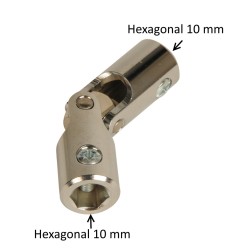 Cardan acier 18 mm : Hexagonal 10 mm / Hexagonal 10 mm