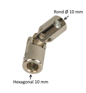 Genouillère acier Ø 18 mm : Rond 10 mm / Hexagonal 10 mm