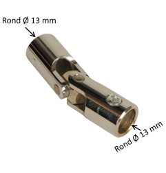 Genouillère acier Ø 18 mm : Rond 13 mm / Rond 13 mm