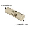Cardan PVC : Hexagonal 7 mm / Hexagonal 10 mm