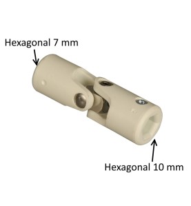 Cardan PVC : Hexagonal 7 mm / Hexagonal 10 mm