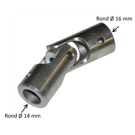 Cardan acier 24 mm : Rond 16 mm /Rond 14 mm