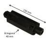 Embout débrayeur octogonal 40 mm sur une longueur de 130 mm du tube Pvc