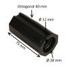 Embout octogonal 40 mm pour roulement 28 mm