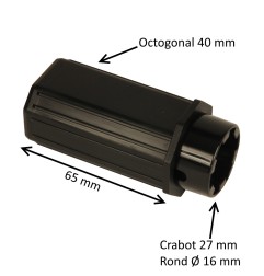 Embout octogonal 40 mm – crabot 27 mm femelle