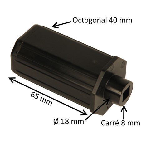 Embout escamotable octogonal 40 mm – carré 8 mm