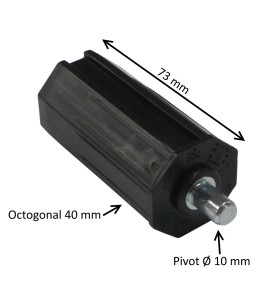Embout octogonal 40 mm – pivot rond 10 mm