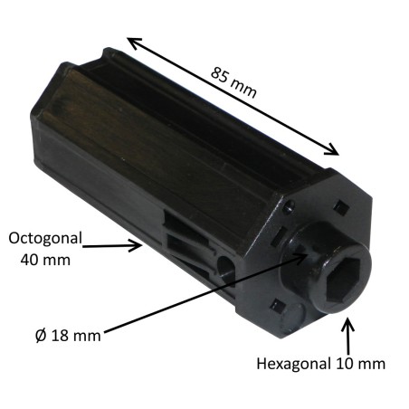 Embout octogonal de 40 mm – nez hexagonal 10 mm