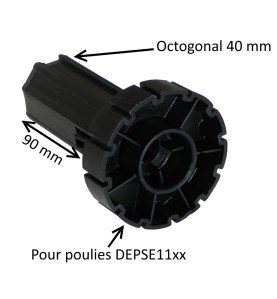 Embout octogonal 40 mm pour poulie DEPSE11xx