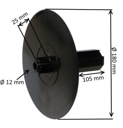 Embout flasque Ø180 mm pour tube octo 40 rond Ø12