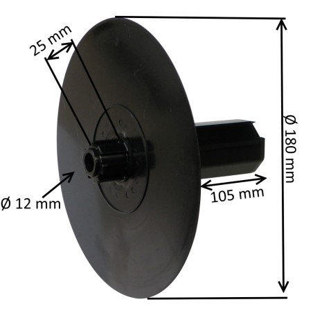 Embout flasque Ø180 mm pour tube octo 40 rond Ø12