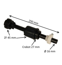 Embout télescopique ZF45 – crabot 27 mm et tige 16 mm