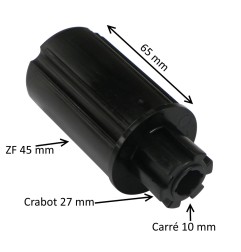 Embout pour tube ZF45 – crabot 27 mm