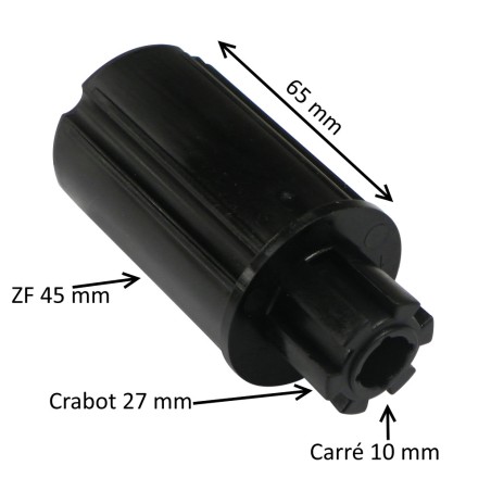 Embout pour tube ZF45 – crabot 27 mm