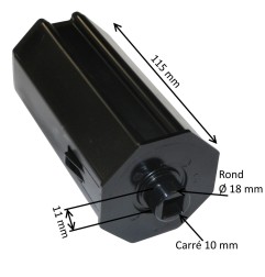 Embout escamotable octogonal 60 mm – rond Ø 18 mm - Carré 10 mm