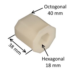 Embout PVC pour tube octogonal 40 mm