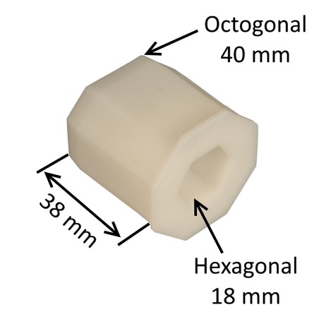 Embout PVC pour tube octogonal 40 mm