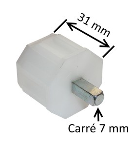 Embout PVC pour tube octogonal 40 mm