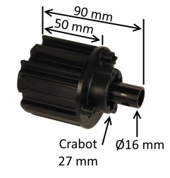 Embout rond ZF64 avec tige 16 mm réduite