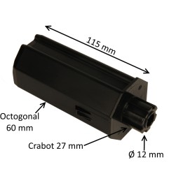 Embout escamotable octogonal 60 mm – crabot 27 mm