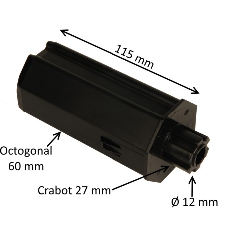 Embout escamotable octogonal 60 mm – crabot 27 mm