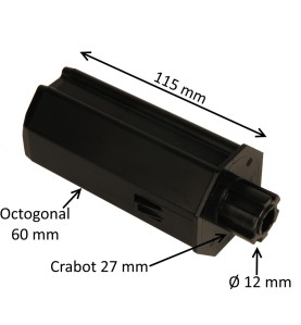 Embout escamotable octogonal 60 mm – crabot 27 mm