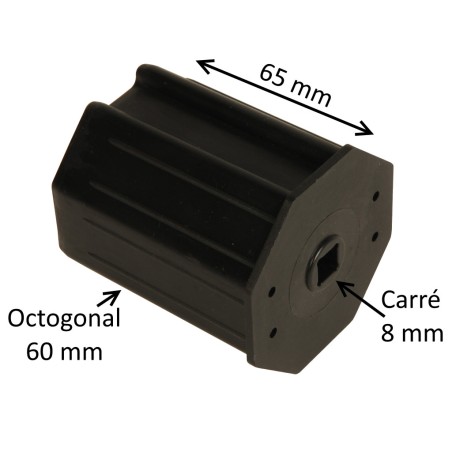 Embout octogonal 60 mm – trou carré 8 mm