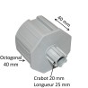 Embout octogonal 60 mm et crabot 20 mm 