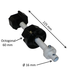 Embout télescopique octogonal 60 mm et tige 16 mm