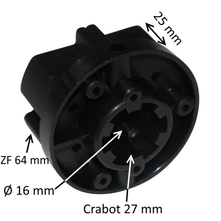 Embout pour tube ZF64 avec crabot 27 mm