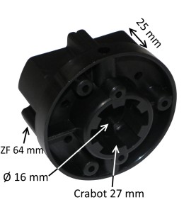 Embout pour tube ZF64 avec crabot 27 mm