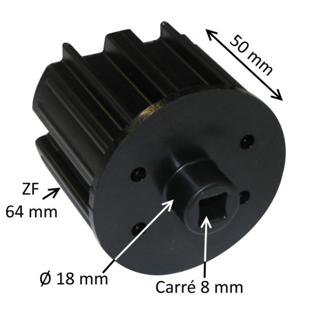 Embout pour tube ZF64 avec nez carré 8 mm