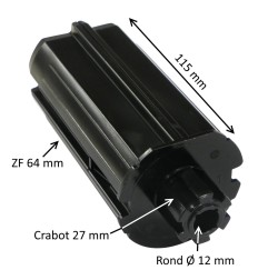 Embout escamotable pour tube ZF64 avec crabot 27 mm