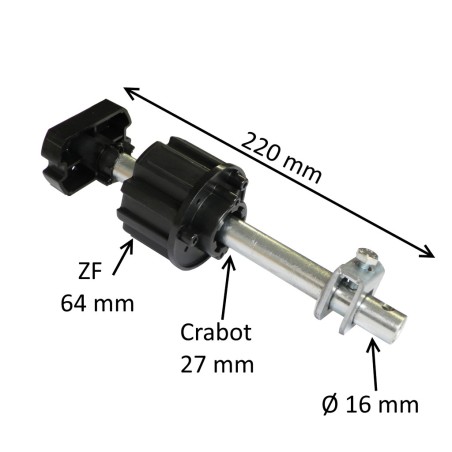 Embout télescopique ZF64 avec tige 16 mm